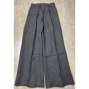 H&M Women's Size 4 Linen Blend Black Wide Leg Pants